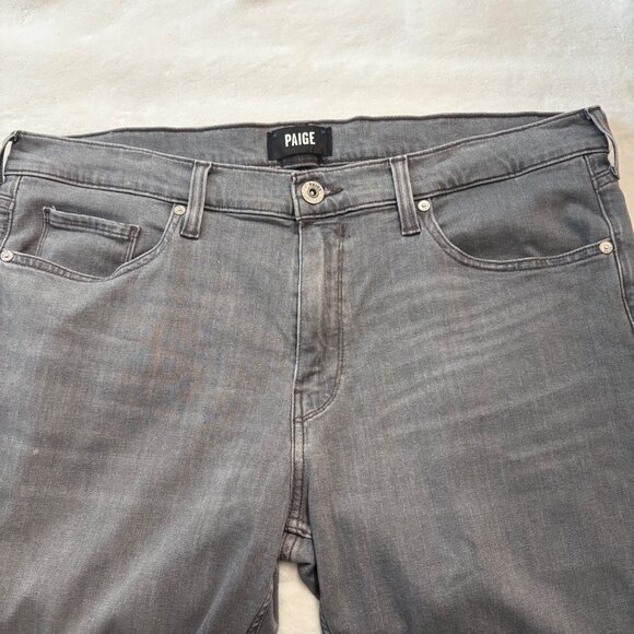 Paige Mens Grey Straight-Leg Jeans Size 38 Comfortable Fit - Picture 9 of 12